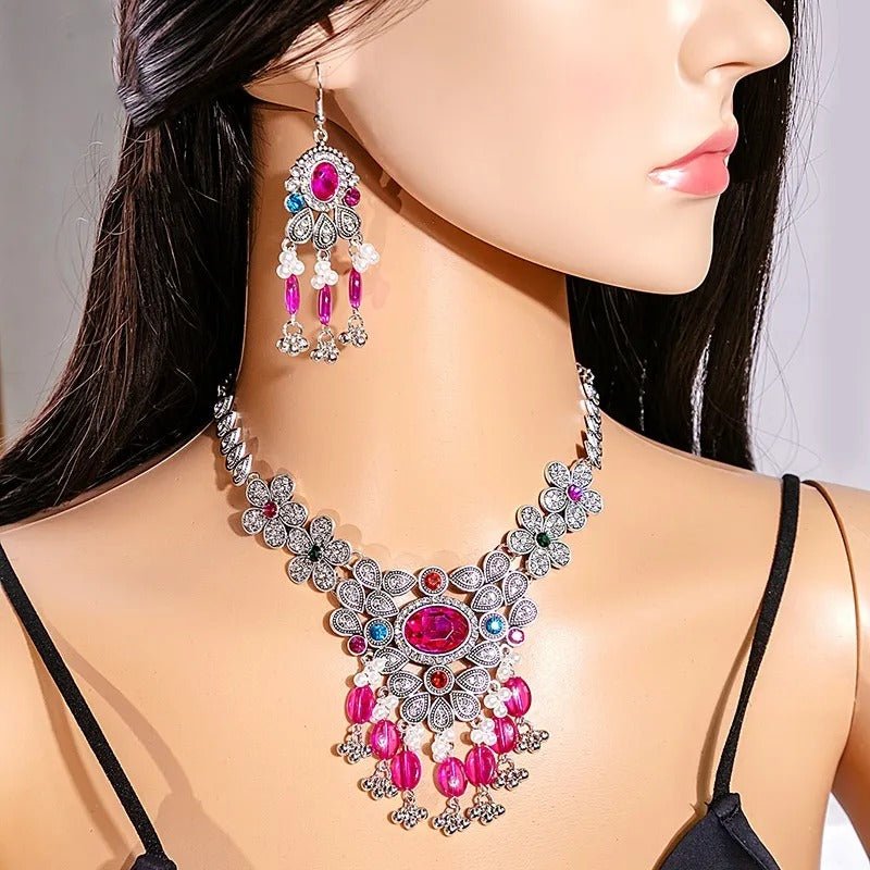 Crystal Necklace & Earrings Set – Luxury Vintage Jewelry by CJ | 0 from Luxe Lane | SKU: CJLX253583301AZ | Barcode:  | Options: Crystals | Crystal Necklace & Earrings Set – Luxury Vintage Jewelry