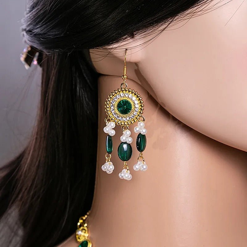 Crystal Necklace & Earrings Set – Luxury Vintage Jewelry by CJ | 0 from Luxe Lane | SKU: CJLX253583301AZ | Barcode:  | Options: Crystals | Crystal Necklace & Earrings Set – Luxury Vintage Jewelry