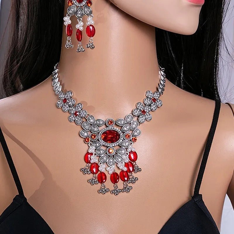 Crystal Necklace & Earrings Set – Luxury Vintage Jewelry by CJ | 0 from Luxe Lane | SKU: CJLX253583301AZ | Barcode:  | Options: Crystals | Crystal Necklace & Earrings Set – Luxury Vintage Jewelry