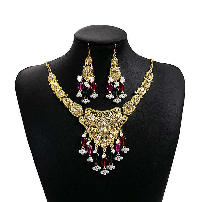 Crystal Necklace & Earrings Set – Luxury Vintage Jewelry by CJ | 0 from Luxe Lane | SKU: CJLX253583302BY | Barcode:  | Options: Diamond | Crystal Necklace & Earrings Set – Luxury Vintage Jewelry