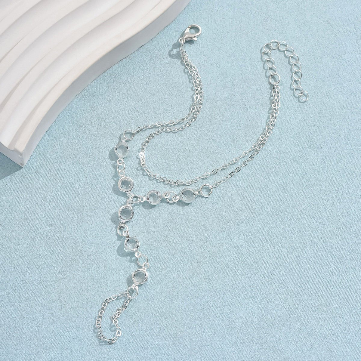 Crystal Pearl Mitten Bracelet & Ring Set by CJ | 0 from Luxe Lane | SKU: CJSL217928601AZ | Barcode:  | Options: Gold | Crystal Pearl Mitten Bracelet & Ring Set