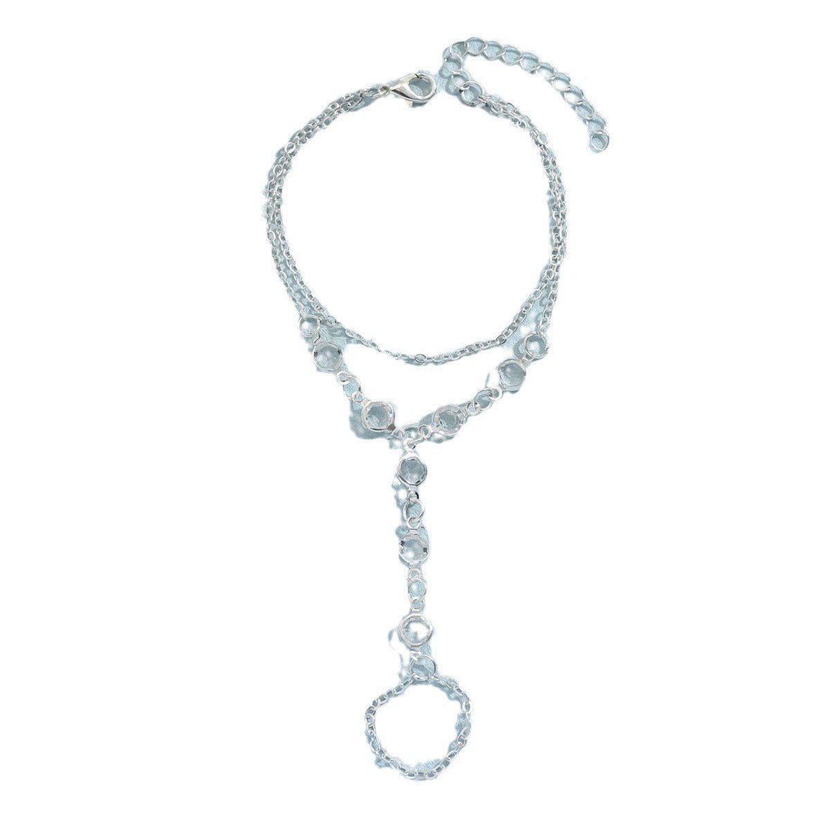 Crystal Pearl Mitten Bracelet & Ring Set by CJ | 0 from Luxe Lane | SKU: CJSL217928601AZ | Barcode:  | Options: Gold | Crystal Pearl Mitten Bracelet & Ring Set