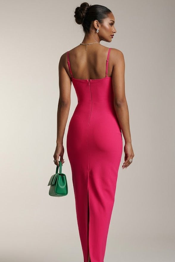 Crystal Strap Maxi DressClub DressesRose redS(2)Luxe Lane