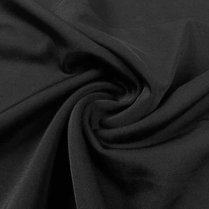 Deep V - Neck Black Slit Dress by Luxe Lane | heath gown from Luxe Lane | SKU:  | Barcode:  | Options: Black XS | Wholesale Women Elegant Black Formal Dress Sleeveless Deep V Neck High Slit Long Evening Dresses Party Outfit with Gold Buttons