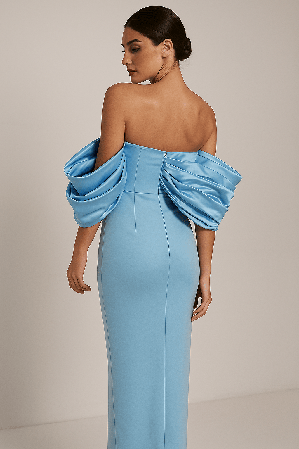 Delphine Off - Shoulder Rhinestone Gown by Luxe Lane | Evening Dresses from Luxe Lane | SKU: -5 | Barcode:  | Options: Blue S | Delphine Off - Shoulder Rhinestone Gown