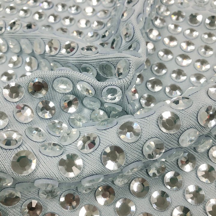 Diamond Beaded Crystal Mini Bandage Dress by Shine | Club Dresses from Luxe Lane | SKU: HD9742-1 | Barcode:  | Options: Silver S | Drop Shipping Luxury Diamond Beaded Mini Bandage Dress Women Crystal Roupas Femininas Sexy Silver Short Party Dresses