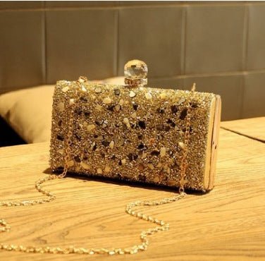 Diamond Crossbody Evening Bag for Women by CJ | 0 from Luxe Lane | SKU: CJBHNSNS20772-Gold | Barcode:  | Options: Gold | Diamond Crossbody Evening Bag for Women