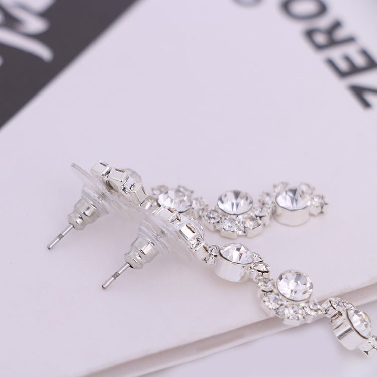 Diamond Earrings & Necklace Set for Brides by CJ | 0 from Luxe Lane | SKU: CJZBHLXN00400-default | Barcode:  | Options: | Diamond Earrings & Necklace Set for Brides