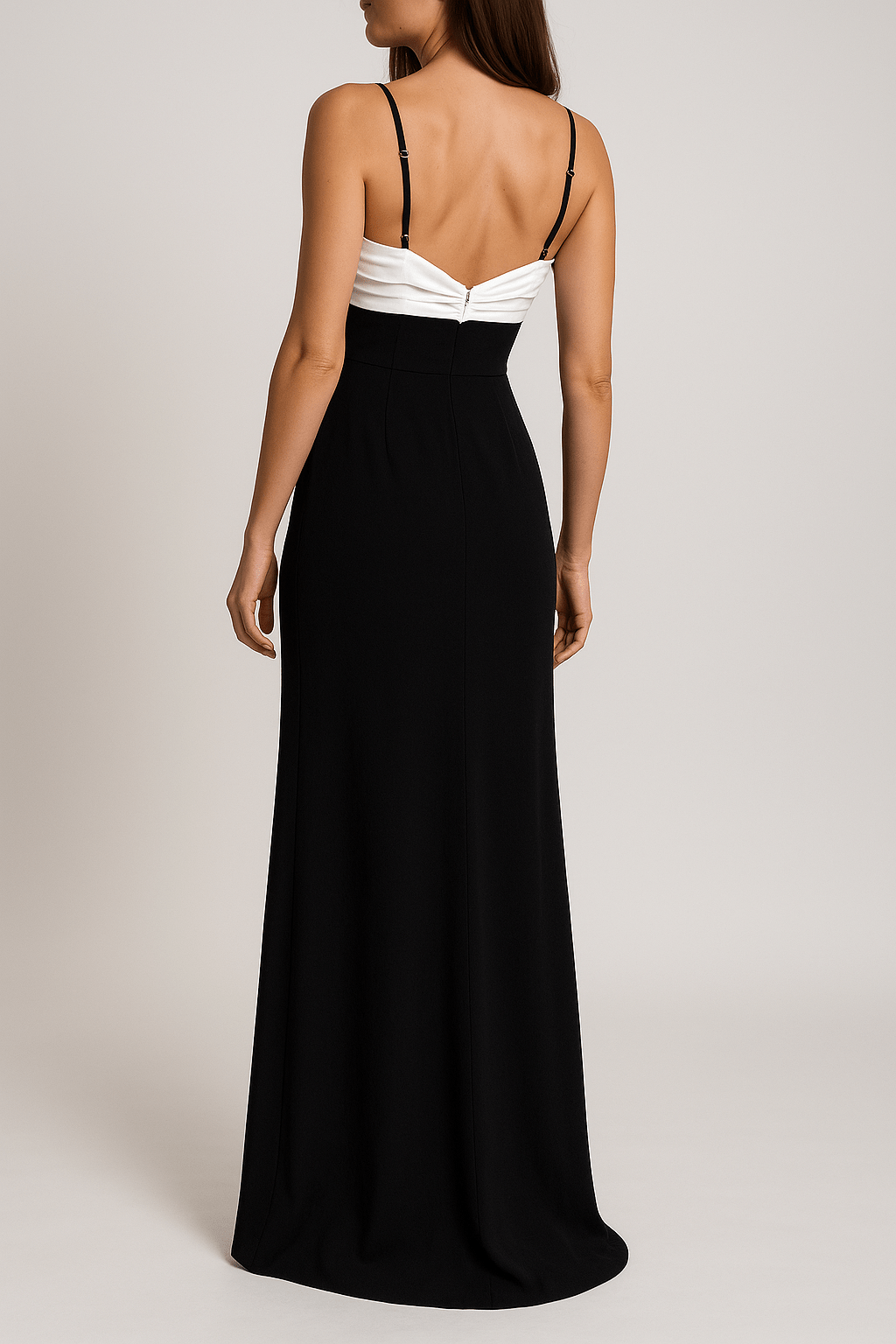 Diora Monochrome Slit Gown by Luxe Lane | from Luxe Lane | SKU:  | Barcode:  | Options: S | Diora Monochrome Slit Gown