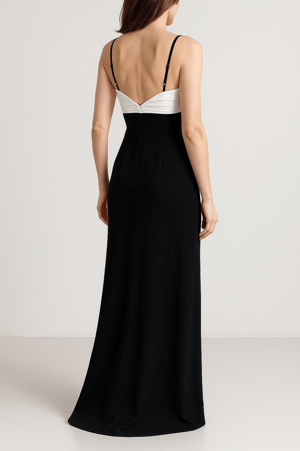 Diora Monochrome Slit Gown by Luxe Lane | from Luxe Lane | SKU:  | Barcode:  | Options: S | Diora Monochrome Slit Gown
