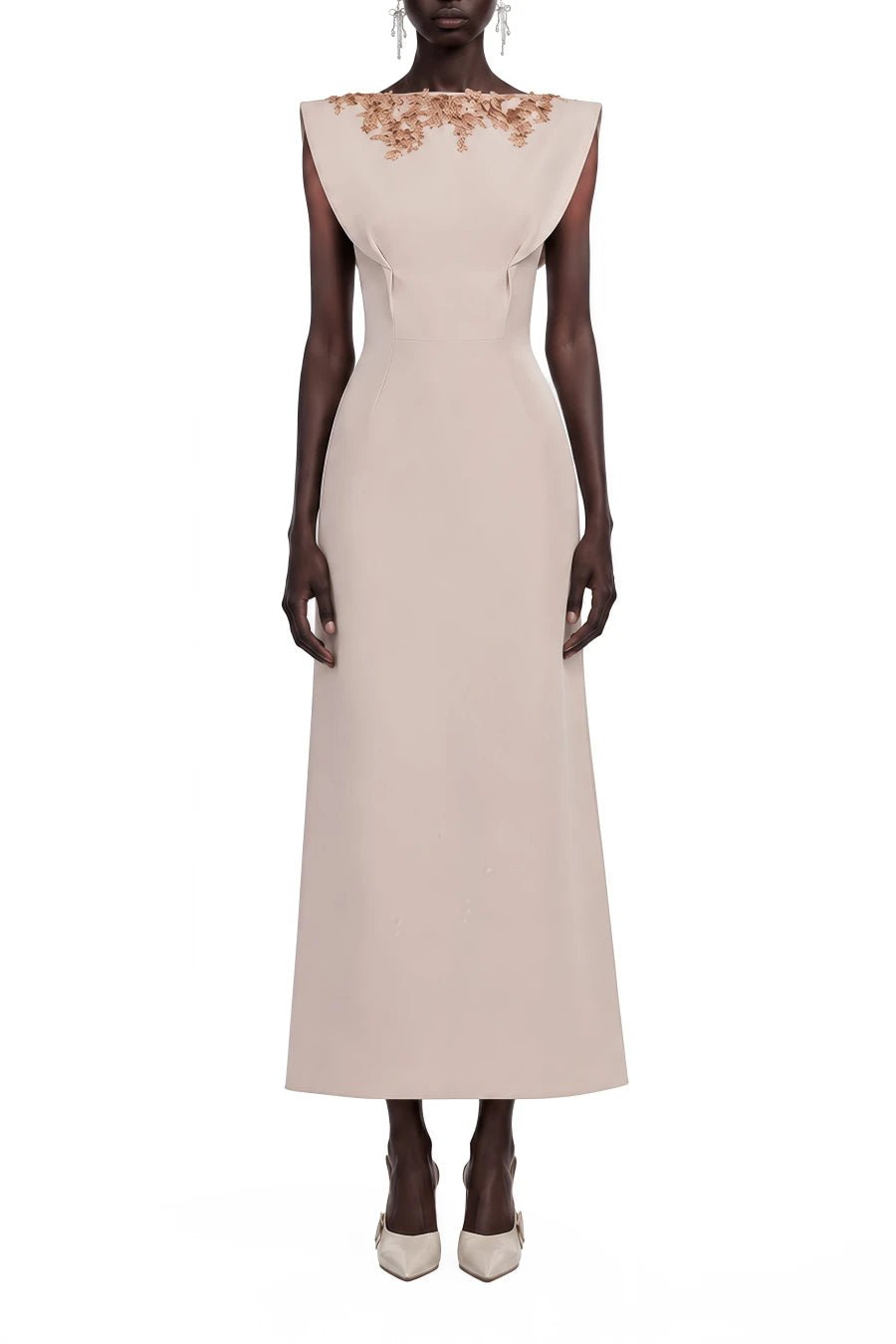 Dusty Rose Floral A-Line GownEvening DressesDusty pinkS(2)Luxe Lane