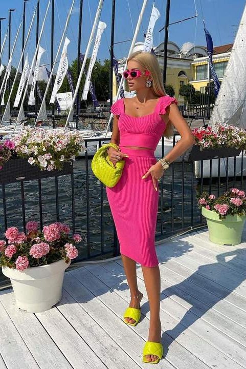 Elasticity Bandage Casual Set by Luxe Lane | from Luxe Lane | SKU:  | Barcode:  | Options: Black XS | Good Elasticity Bandage Casual Set New Suit Women Clothes 2 Piece Matching Vest Sets Skirt