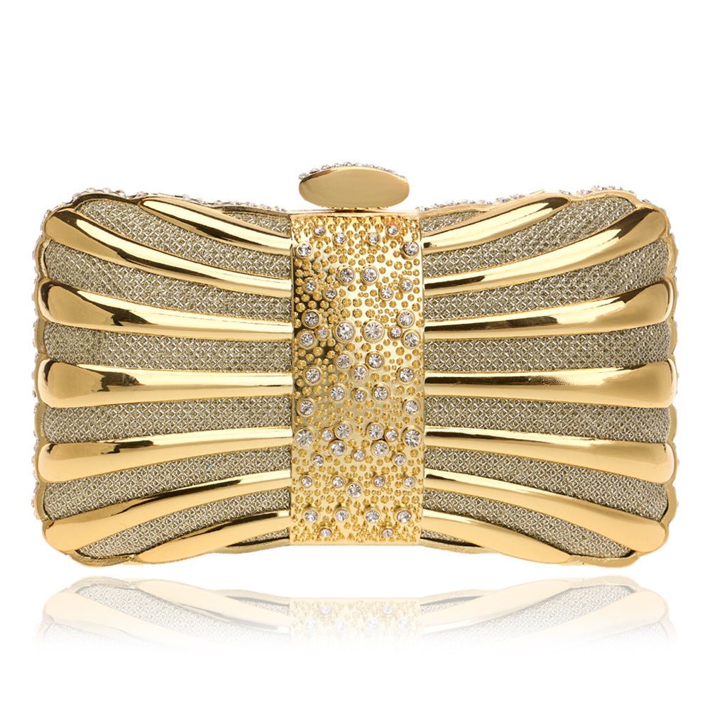 Elegant Bow Evening Clutch Bag for Women by CJ | 0 from Luxe Lane | SKU: CJYD195823104DW | Barcode:  | Options: Gold | Elegant Bow Evening Clutch Bag for Women