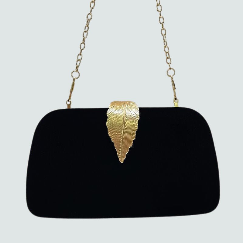 Elegant Chain Clutch Bag for Evening & Dinner Events by CJ | 0 from Luxe Lane | SKU: CJNS231553802BY | Barcode:  | Options: Lobular Black | Elegant Chain Clutch Bag for Evening & Dinner Events