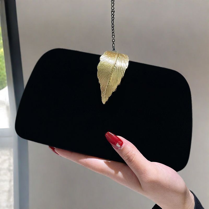 Elegant Chain Clutch Bag for Evening & Dinner Events by CJ | 0 from Luxe Lane | SKU: CJNS231553802BY | Barcode:  | Options: Lobular Black | Elegant Chain Clutch Bag for Evening & Dinner Events