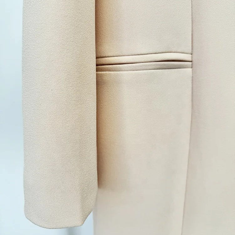 Elegant Modest Evening Dress by Luxe Lane | from Luxe Lane | SKU:  | Barcode:  | Options: Beige S | Luxury Clothing Women Lady Long Sleeve Elegant Heavy Beaded 3D Flower Dress Robe De Soirée Womens Modest Formal Evening Dresses