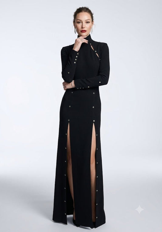 Elegant Modest Long Sleeve Black Evening DressBlackSLuxe Lane