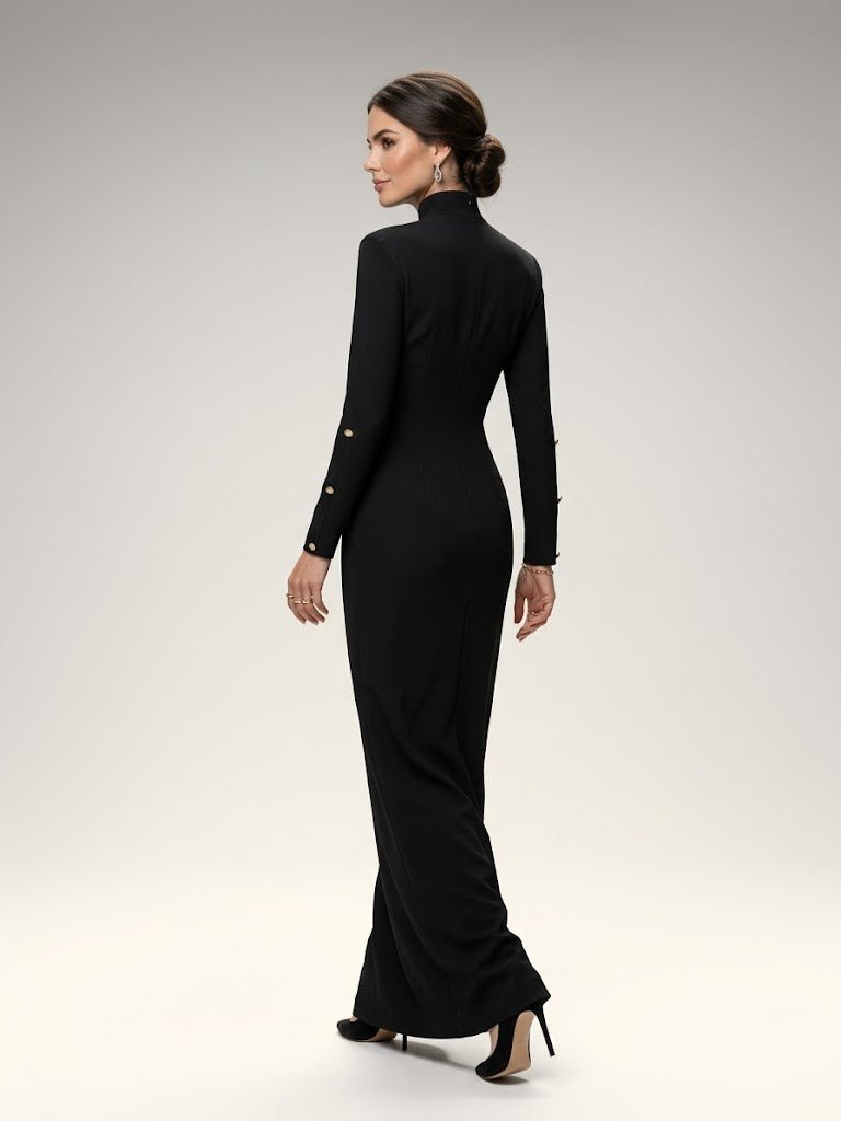Elegant Modest Long Sleeve Black Evening DressBlackSLuxe Lane