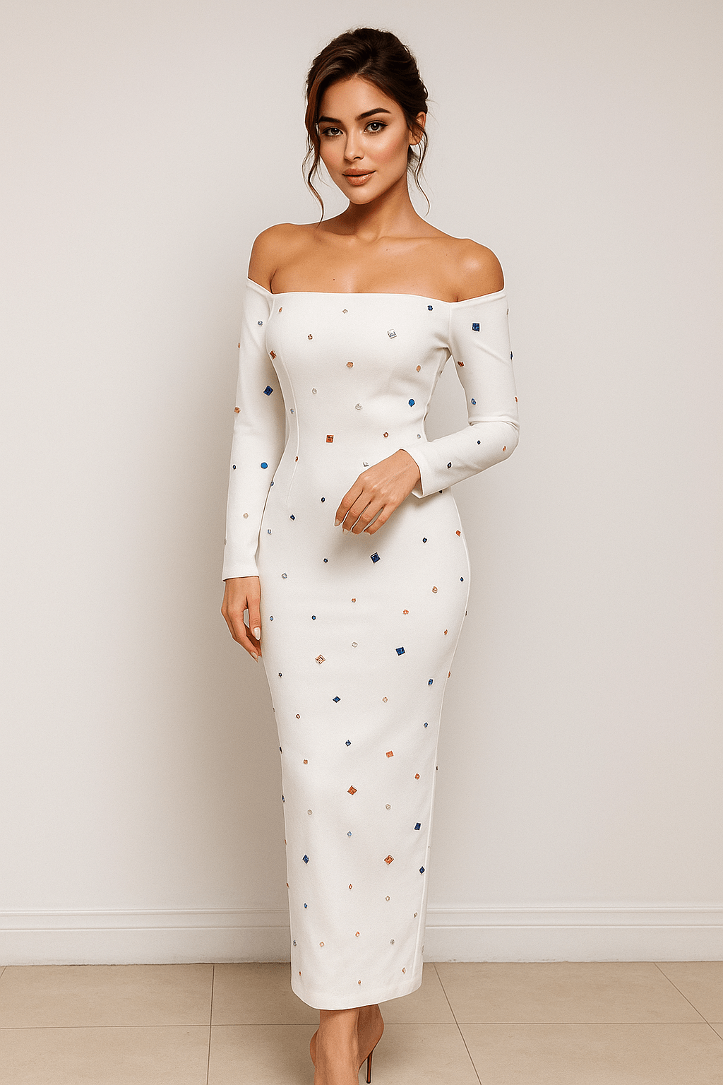 Elegant White Off - Shoulder by Luxe Lane | Club Dresses from Luxe Lane | SKU:  | Barcode:  | Options: White S | Elegant White Off - Shoulder