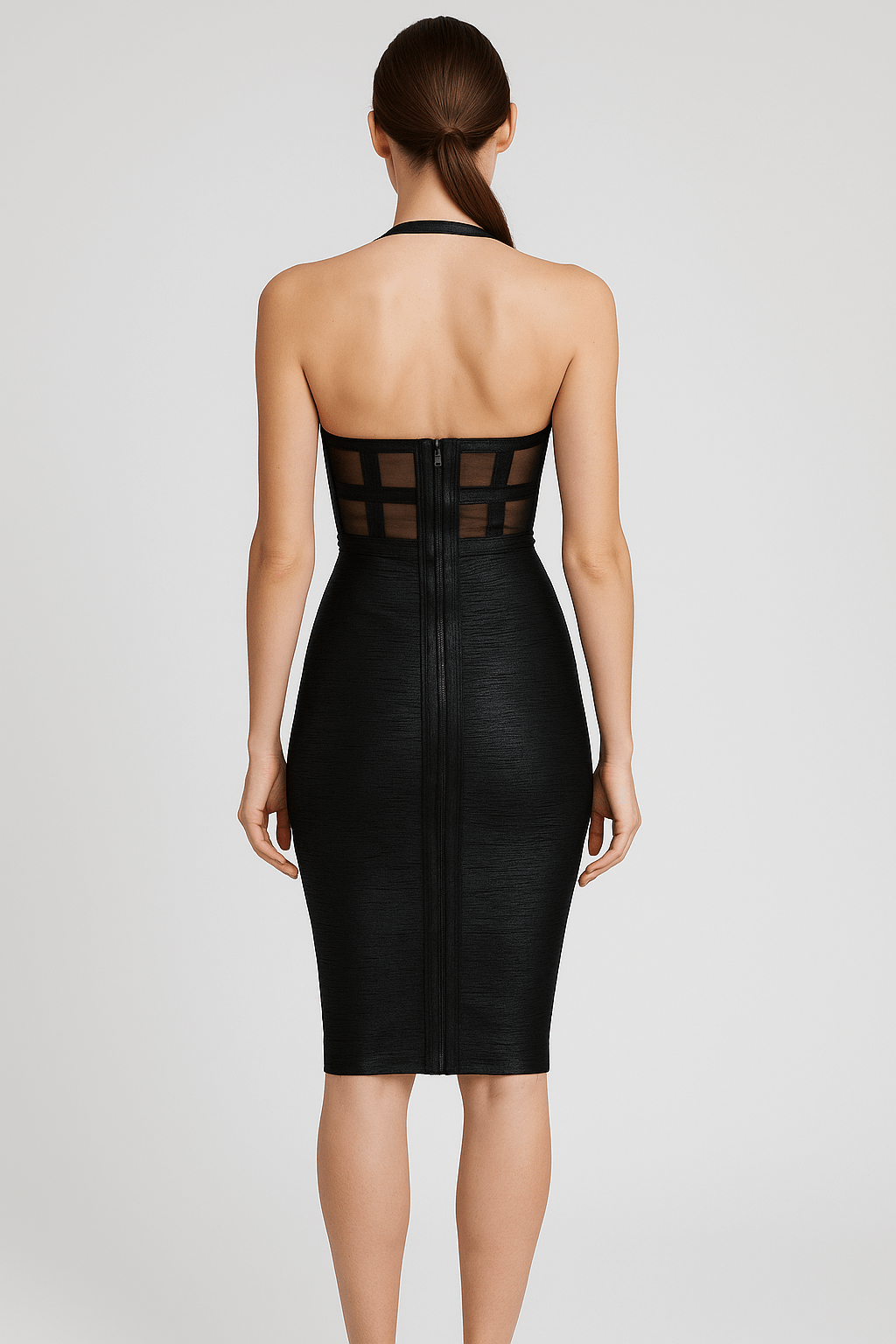 Elina Halter Bandage Bodycon Dress by Luxe Lane | from Luxe Lane | SKU:  | Barcode:  | Options: Black XS | Elina Halter Bandage Bodycon Dress