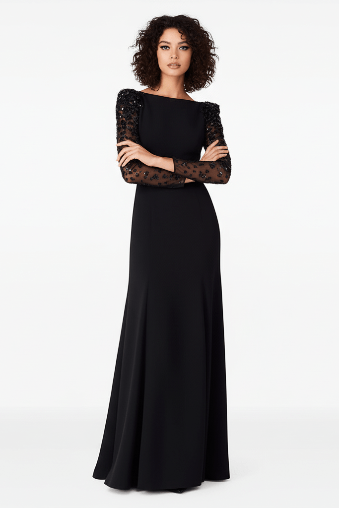 Elysia Sequin Mesh Mermaid Maxi Dress by Shine | from Luxe Lane | SKU: W11298-7 | Barcode:  | Options: Apricot S(6) | Elysia Sequin Mesh Mermaid Gown