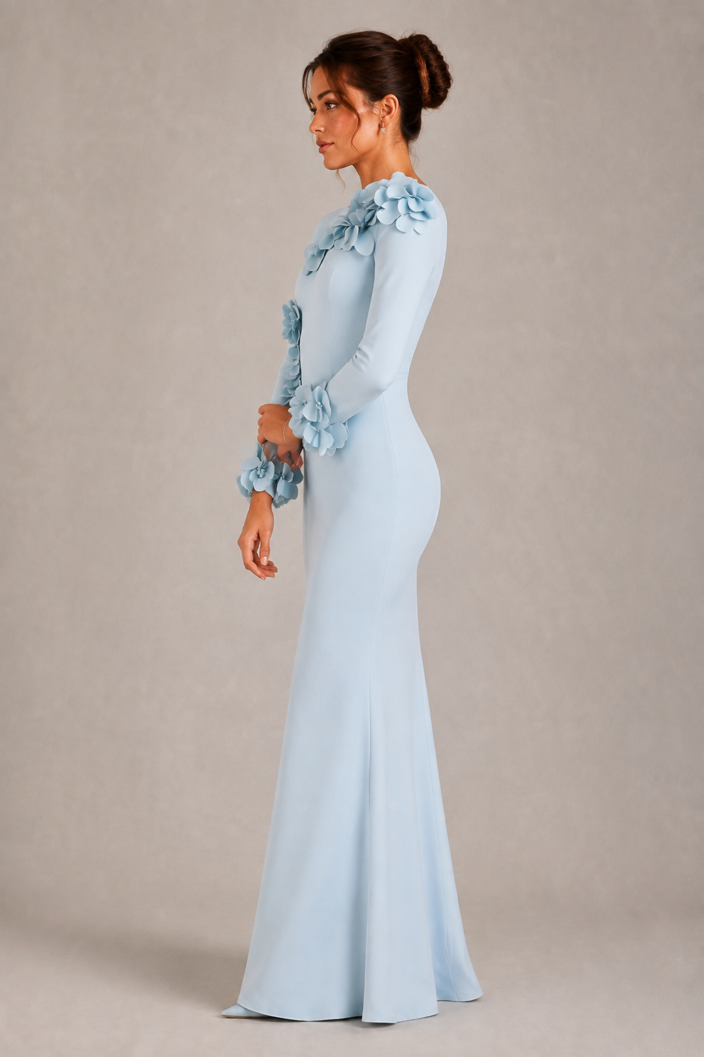 Celestia 3D Floral Maxi Gown