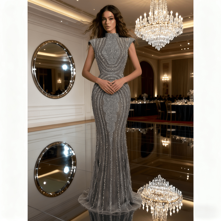 Floor - Length Bodycon Evening Dresses coming soongray nude2(UK 6)Luxe Lane