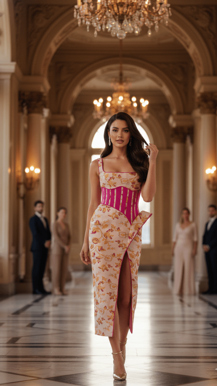 Floral Embroidered Strapless Maxi Party DressParty dressesRose redXS(4)Luxe Lane