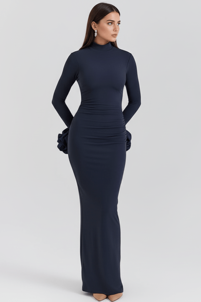 Florentine Embellished Maxi Dress by Luxe Lane | from Luxe Lane | SKU:  | Barcode:  | Options: Navy blue S | Florentine Embellished Maxi Dress