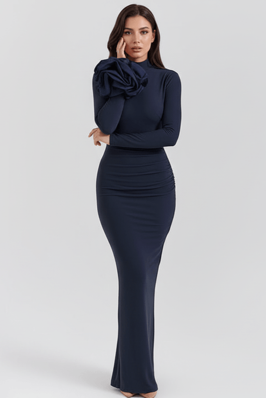 Florentine Embellished Maxi Dress by Luxe Lane | from Luxe Lane | SKU:  | Barcode:  | Options: Navy blue S | Florentine Embellished Maxi Dress