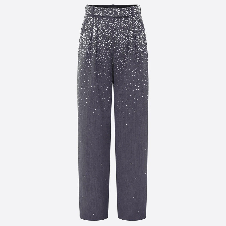 Grey Crystal Tailored Trouser SuitEvening DressesGrayS(2)Luxe Lane