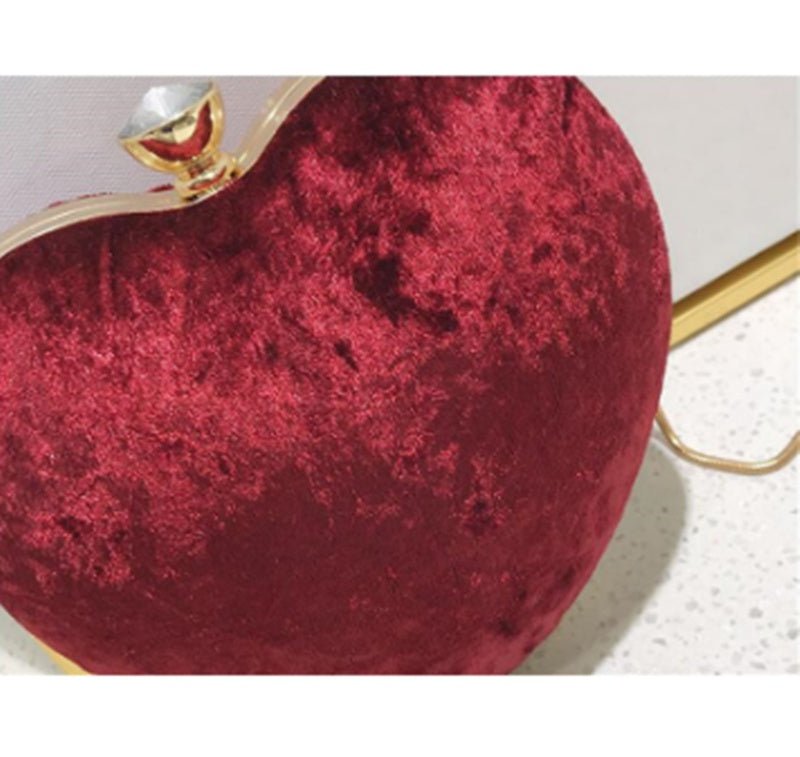Heart - Shaped One - Shoulder Evening Bag by CJ | 0 from Luxe Lane | SKU: CJBHNSNS33786-Red | Barcode:  | Options: Red | Heart - Shaped One - Shoulder Evening Bag