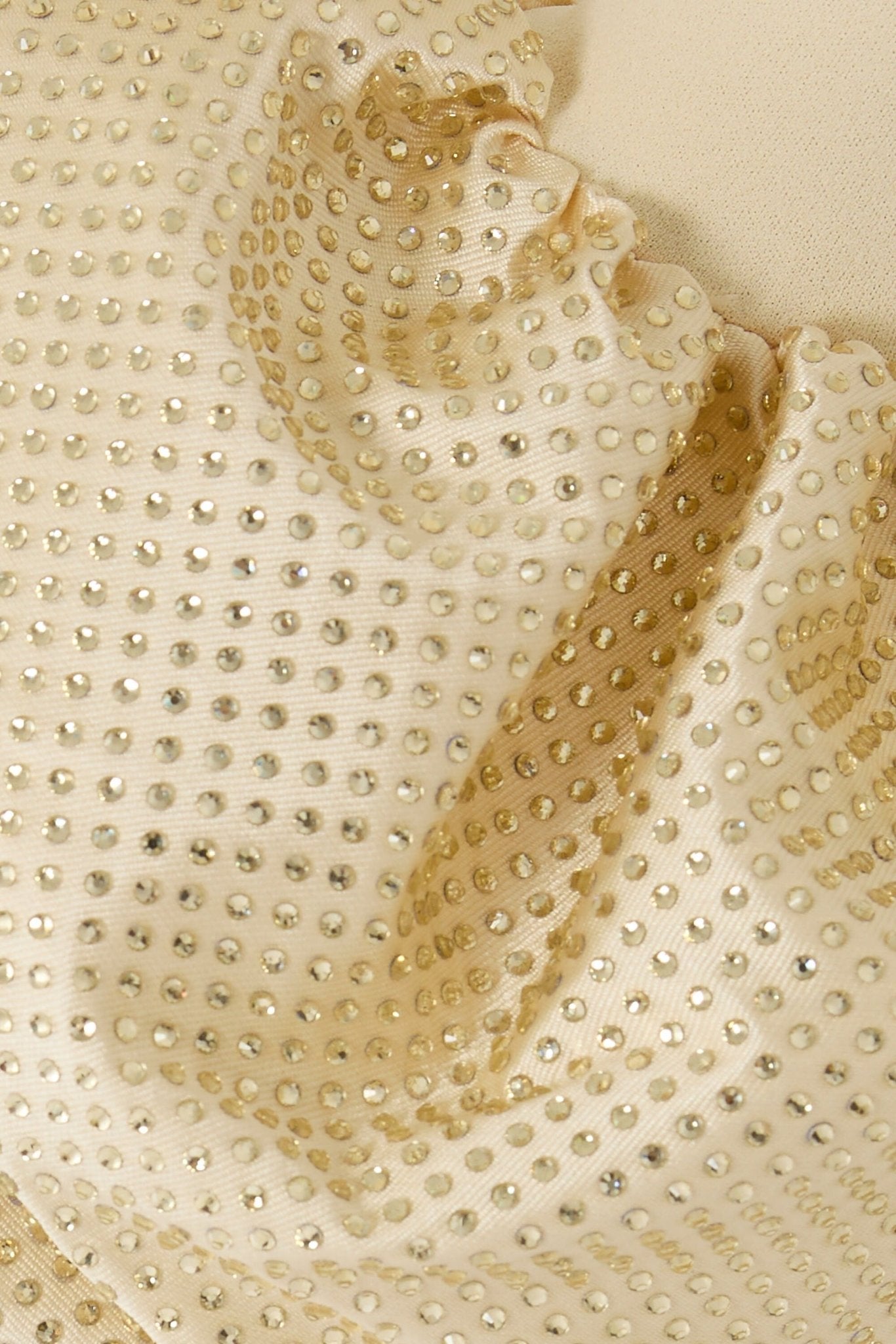 High Neck Ruffled Cuff Sequin Mermaid Evening Gown by Shine | Party dresses from Luxe Lane | SKU: W11248-1 | Barcode:  | Options: Ivory S(2) | High Neck Ruffled Cuff Sequin Mermaid Evening Gown