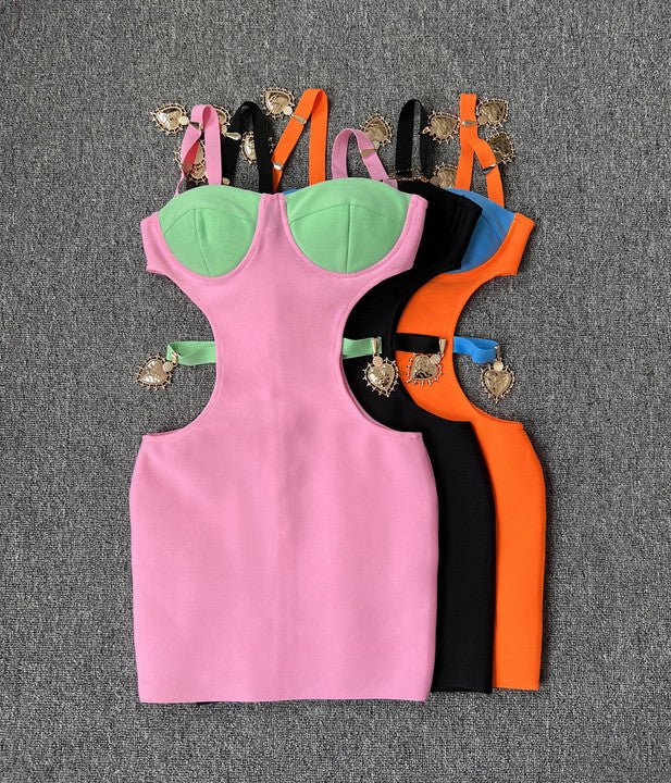 Hollow Out Bandage Mini Dress by Shine | from Luxe Lane | SKU: -1 | Barcode:  | Options: Black XS(0) | High Quality Sexy Beach Dresses Women Summer Hollow Out Bandage Dress Spaghetti Strap Bodycon Mini Dress