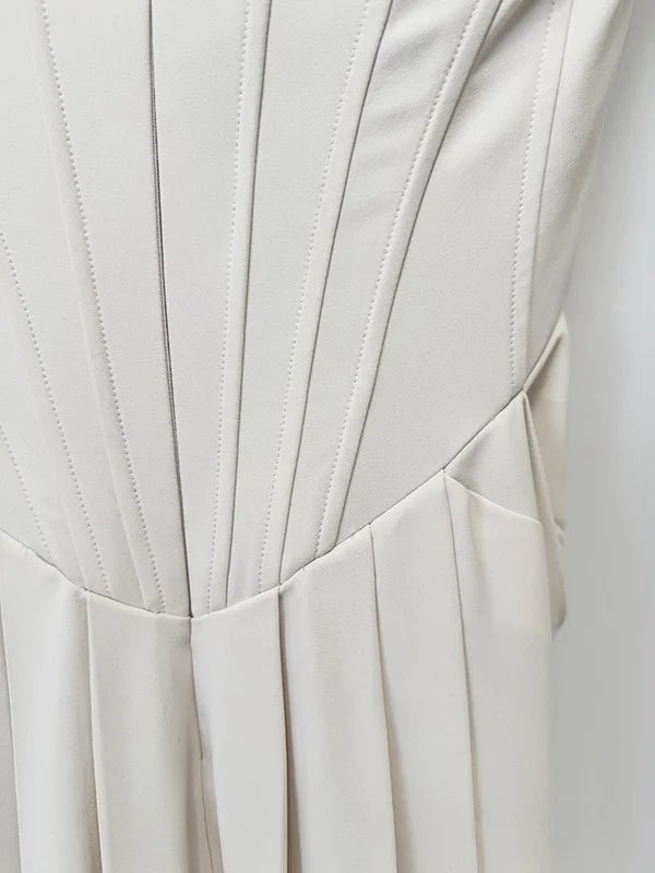 Ivory Crystal Corset Maxi GownEvening DressesWhiteS(2)Luxe Lane