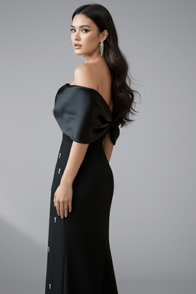 Ivory Grace Strapless Mermaid Gown by Luxe Lane | mermaid gown from Luxe Lane | SKU:  | Barcode:  | Options: Blue S | Ivory Grace Strapless Mermaid Gown