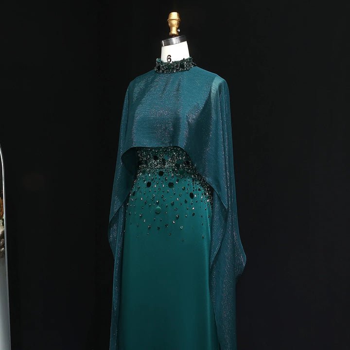 Emerald Crystal Mermaid Evening Gown | Jancember Green / 8(UK 12) Emerald Crystal Mermaid Evening Gown | Jancember Green / 8(UK 12)