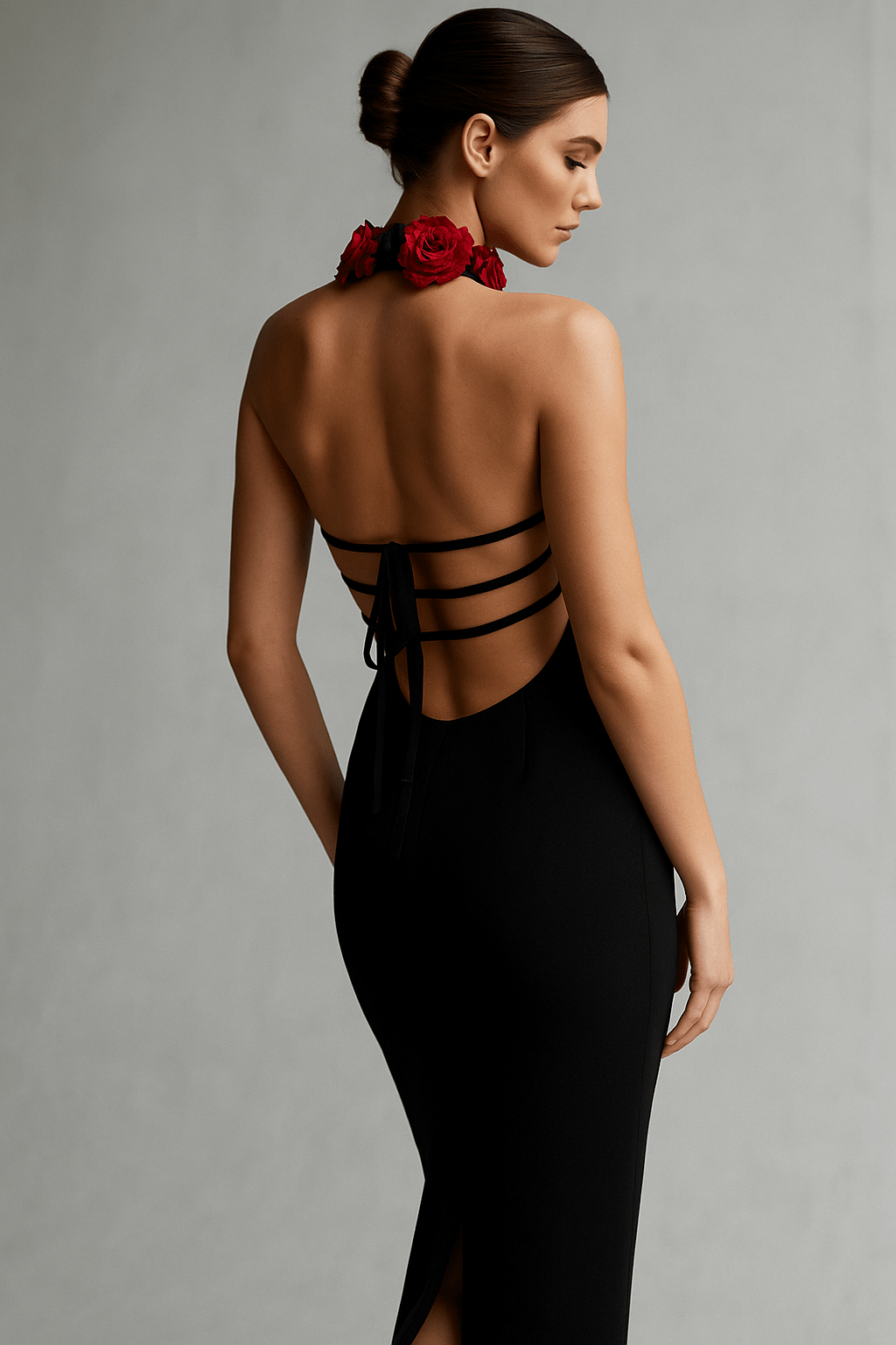 Juliette 3D Floral Bandage Gown by Luxe Lane | from Luxe Lane | SKU:  | Barcode:  | Options: S | Juliette 3D Floral Bandage Gown