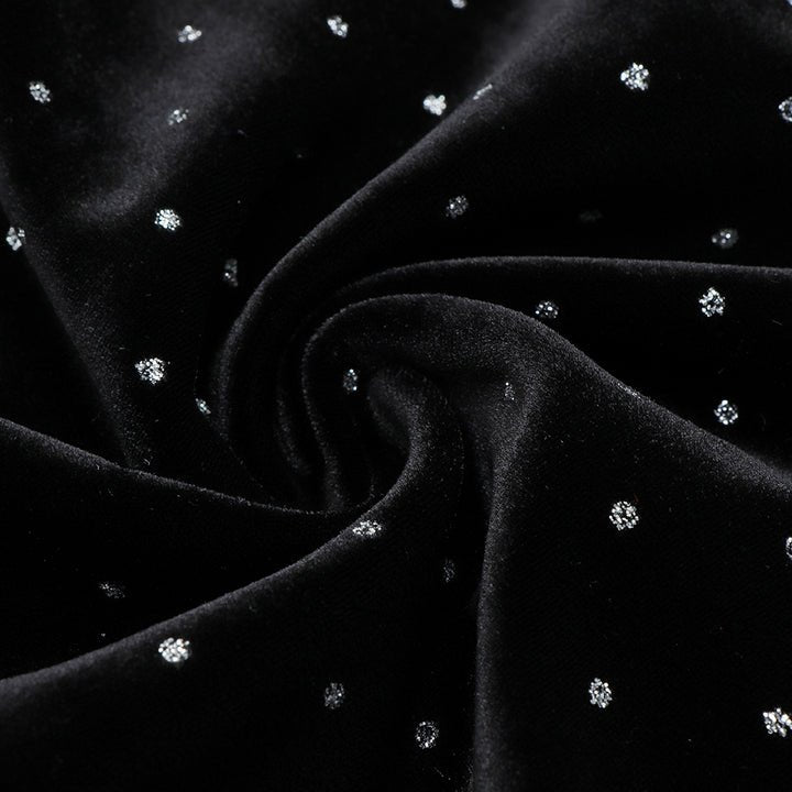 Lace Trim Velvet Blazer Two - Piece Set by Luxe Lane | one set from Luxe Lane | SKU: -1 | Barcode:  | Options: Black XS(0) | Custom Winter Long Sleeve Dress Ladies Skirt Suits Black Lace Women Mini Blazers Two Piece Set