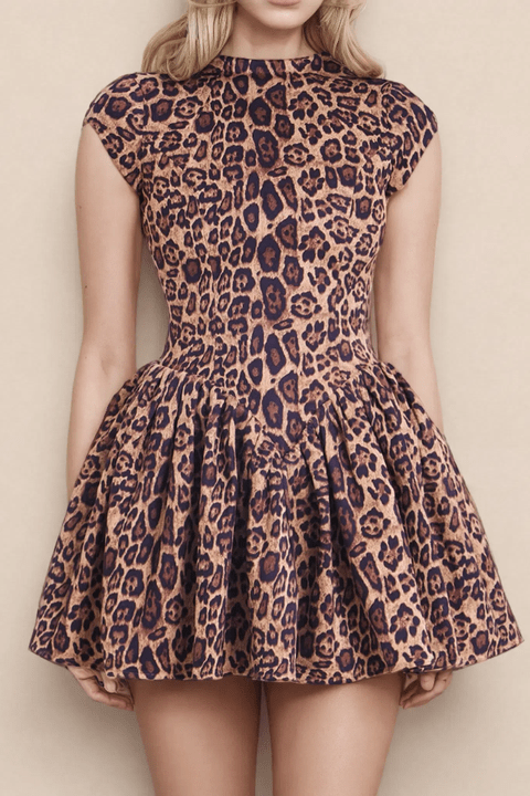 Leopard Print Cowl Neck Backless Mini Dress by Shine | Club Dresses from Luxe Lane | SKU: -1 | Barcode:  | Options: Leopard XS(4) | High Quality Womens Fashion Clothes Ladies Short Dresses Vestido De Fiesta Sexy Leopard Print Backless Mini Party Dress