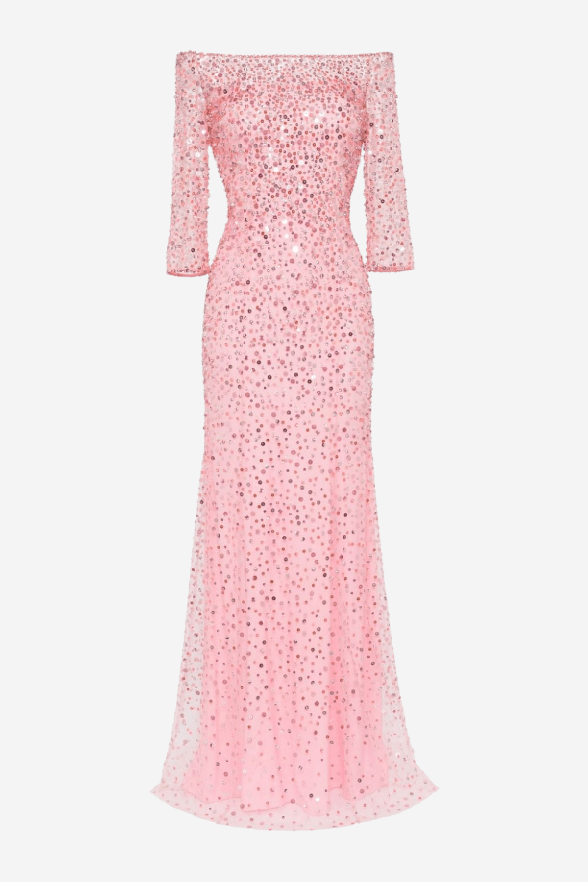 Liesel Off - Shoulder Sequin Maxi Evening DressPINKSpinkLuxe Lane