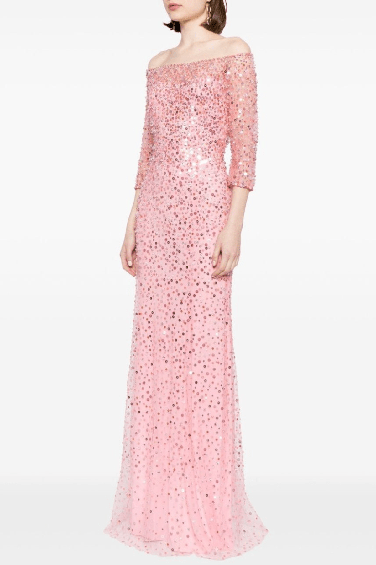 Liesel Off - Shoulder Sequin Maxi Evening DressPINKSpinkLuxe Lane