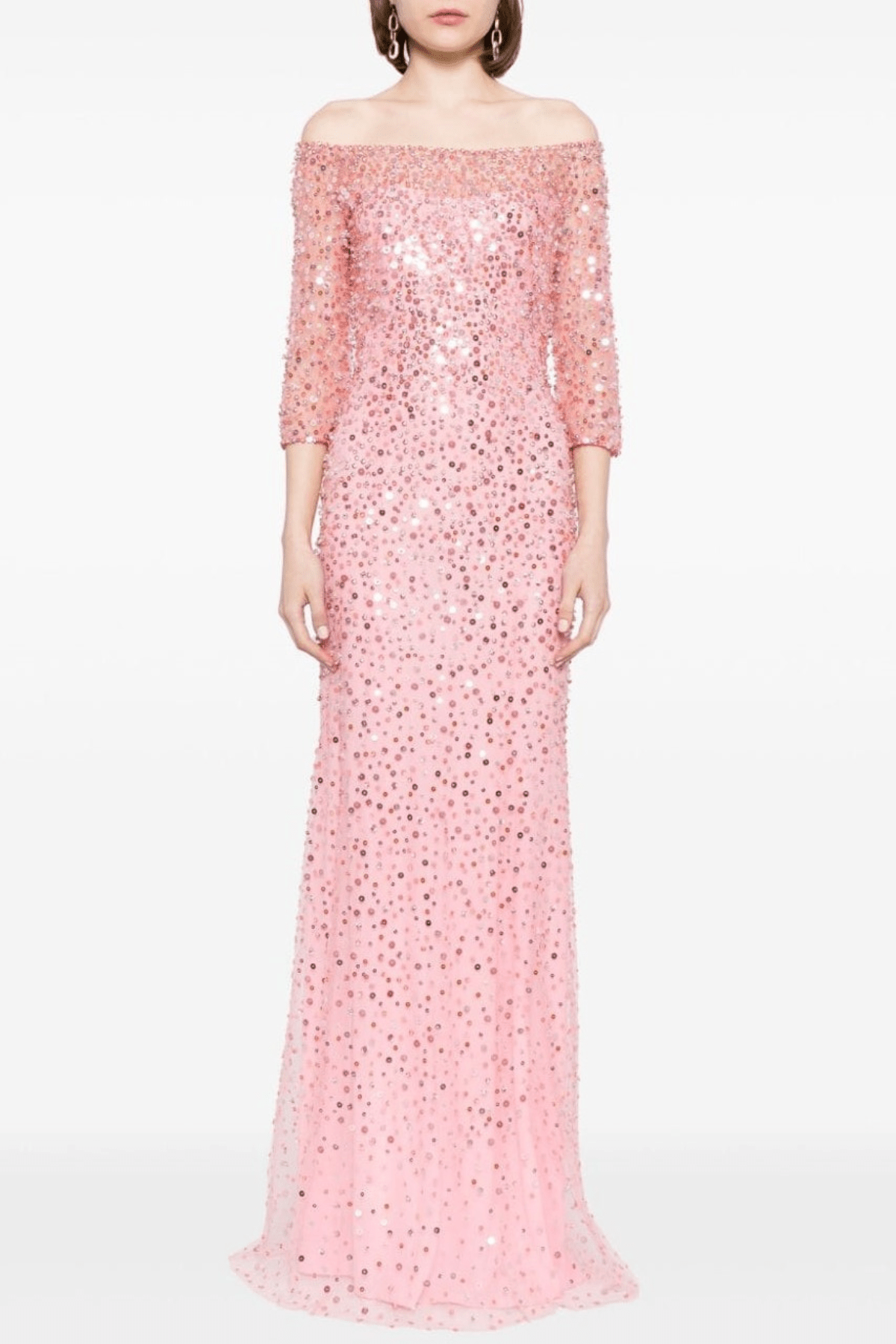 Liesel Off - Shoulder Sequin Maxi Evening DressPINKSpinkLuxe Lane