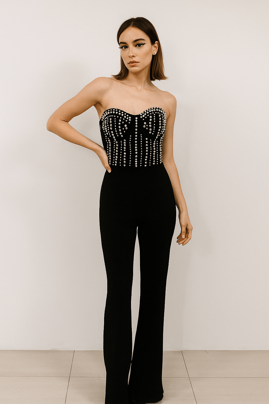 Luxe Strapless Party Romper by Luxe Lane | jumpsuit from Luxe Lane | SKU:  | Barcode:  | Options: Black S | Luxe Strapless Party Romper