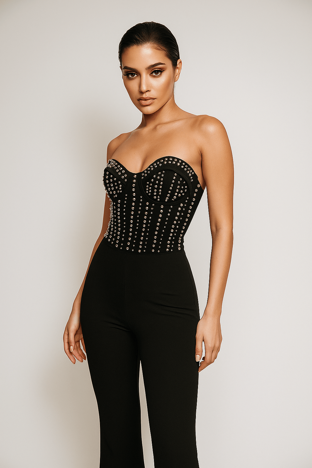 Luxe Strapless Party Romper by Luxe Lane | jumpsuit from Luxe Lane | SKU:  | Barcode:  | Options: Black S | Luxe Strapless Party Romper
