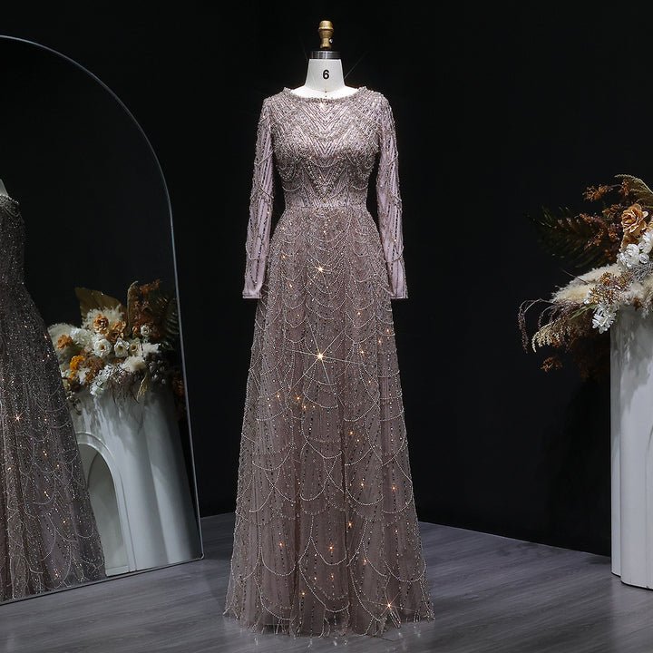 Luxury Champagne GreenEvening Dress Long Sleeve coming soonEvening DressChampagne2(UK 6)Luxe Lane