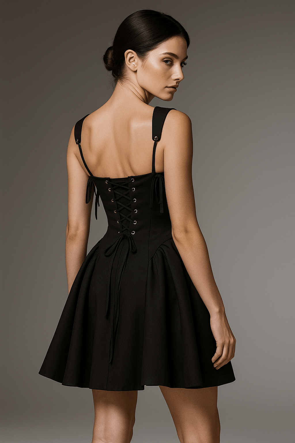 Lyla Backless Halterneck Mini Dress by Luxe Lane | from Luxe Lane | SKU:  | Barcode:  | Options: Black M | Lyla Backless Halterneck Mini Dress