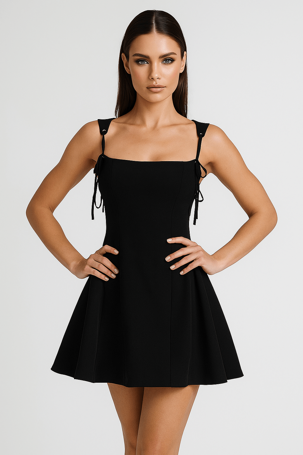 Lyla Backless Halterneck Mini Dress by Luxe Lane | from Luxe Lane | SKU:  | Barcode:  | Options: Black S | Lyla Backless Halterneck Mini Dress