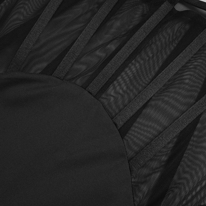 Mesh Corset Bodycon Maxi Dress by Luxe Lane | tea - length gown from Luxe Lane | SKU: W11245-1 | Barcode:  | Options: Black XS(4) | Luxury Black Evening Dresses Elegant Long Sleeve Mesh Corset Bodycon Maxi Dress Women Sexy Formal Party Gown