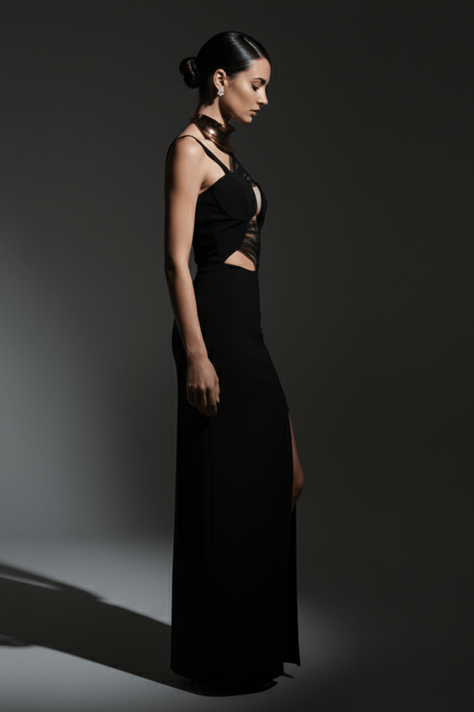Mesh Patchwork Asymmetrical Evening Dress by Shine | Party Dresses from Luxe Evening Dress